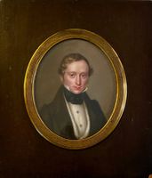 CHARLES PERREGAUX MINIATURE "PORTRAIT D’UN GENTILHOMME ”XIX